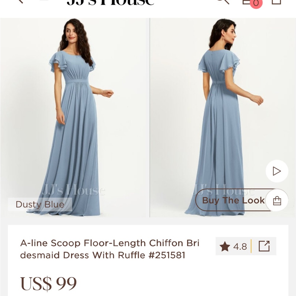 JJs House Dusty Blue Chiffon Maxi Dress